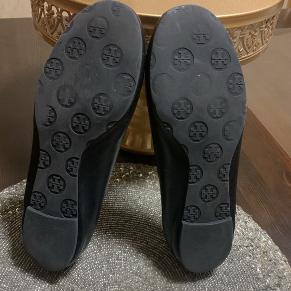 TORY BURCH REVA black w/gold emblem Ballet Flats-Size 8 - Picture 9 of 10